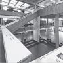 Max Bächer. 50 Meter Archiv, Ausstellungsansicht im Atrium des Architekturgebäudes der TU Darmstadt, 2019, Foto: CCSA